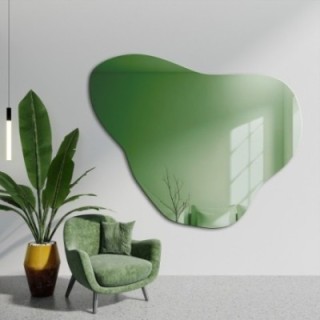 Nepravidelné zelené zrcadlo - EMERALD GREEN