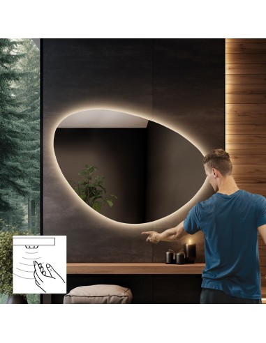 Koupelnové zrcadlo nepravidelného tvaru se senzorovým vypínačem - OBSYDIAN LED PREMIUM