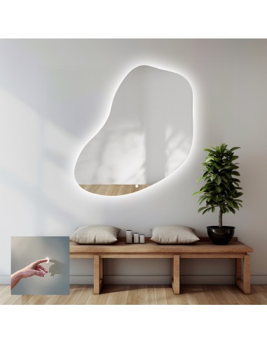 Koupelnové zrcadlo nepravidelného tvaru s vypínačem - KWARC LED PREMIUM