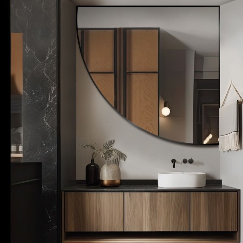 Zrcadlo čtvrtkruhu v rámu z...