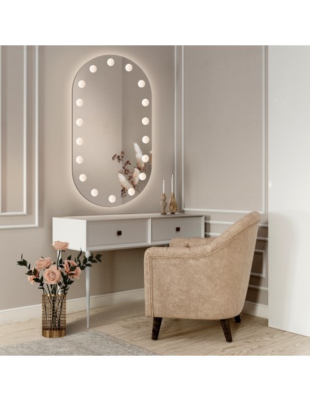 Oválné zrcadlo s osvětlením - LONDON LED