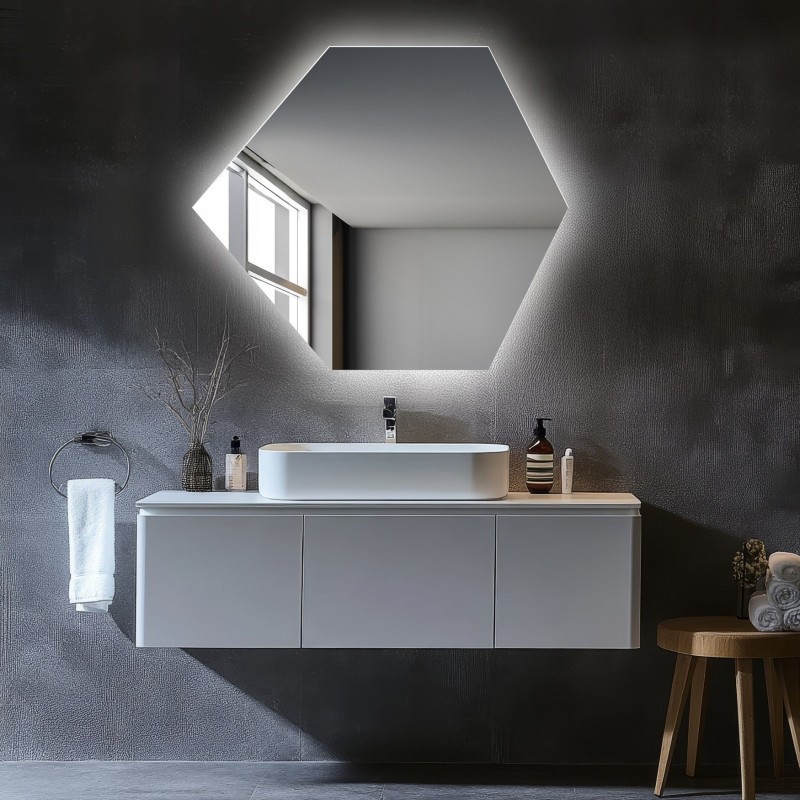 Zrcadlo geometrického tvaru s osvětlením – GEOME LED