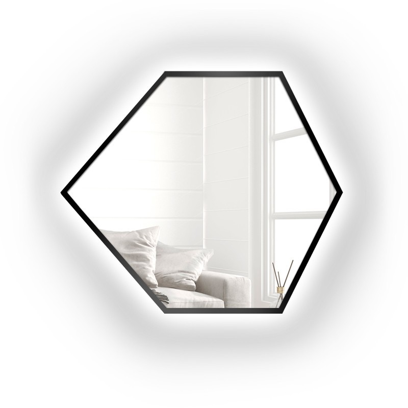 Zrcadlo geometrického tvaru v rámu s osvětlením – GEOME V RÁMU LED