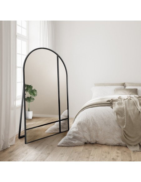 Poloovalové stojící zrcadlo v rámu z MDF - LOFTI I STOJÍCÍ