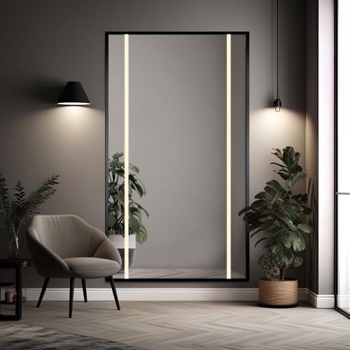 Zrcadlo v černém rámu s...