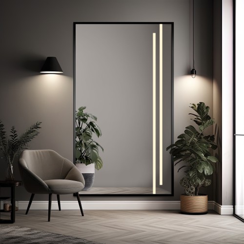 Zrcadlo v černém rámu s...