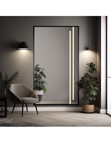 Zrcadlo v černém rámu s osvětlením - 1503 LED III - výběr barvy rámu