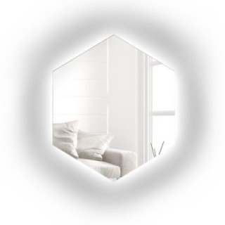 Zrcadlo geometrického tvaru s osvětlením – HEXA LED