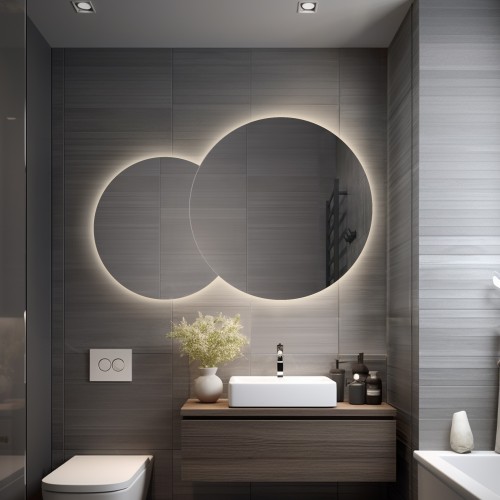 Sada kulatých zrcadel s LED...