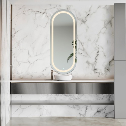 Pískované oválné zrcadlo s... 2