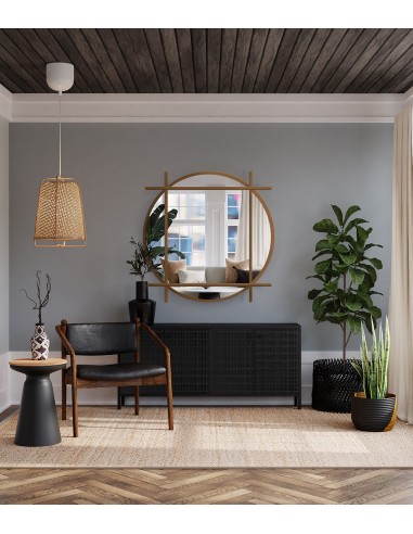 Kulaté půdní zrcadlo s mdf lištami -... Kulaté půdní zrcadlo s mdf lištami -...