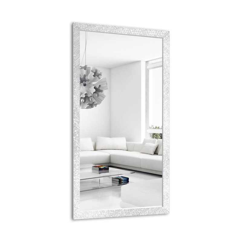 Zrcadlo Glamour v sytě bílém lesklém rámu - 8002004