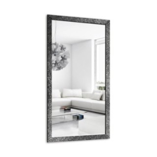 Zrcadlo Glamour v bohatém grafitovém rámu ve vysokém lesku - 8002005