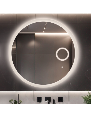 Koupelnové kruhové zrcadlo s led zoom zrcadlem - CAPELLA LED PREMIUM