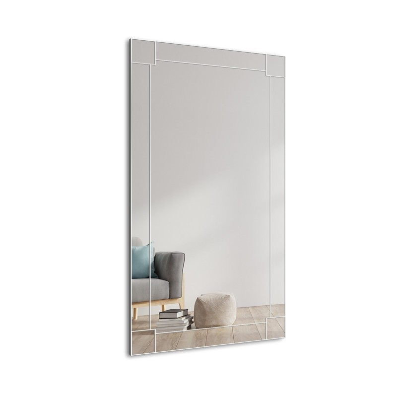 Křišťálové zrcadlo Glamour v zrcadlovém rámu - KIARA OptiWhite