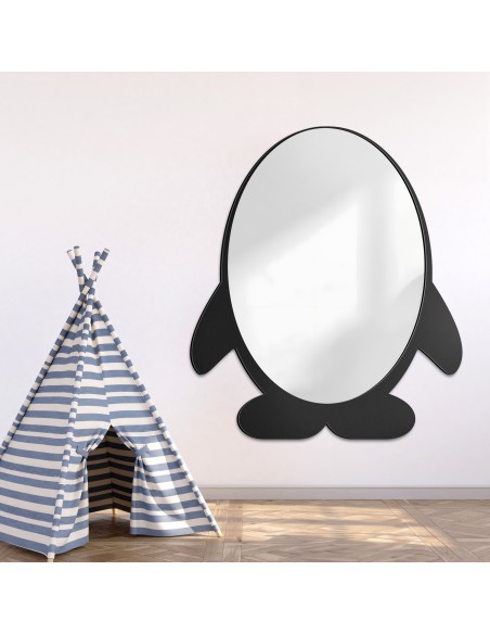 Dekorativní nástěnné zrcadlo pro děti v rámu z MDF - PINGWINK