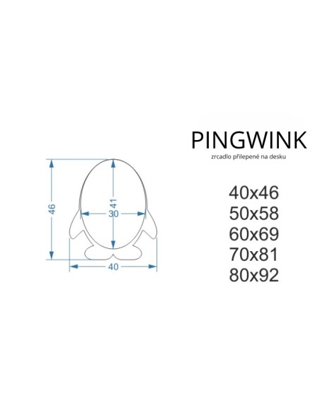 Dekorativní nástěnné zrcadlo pro děti v rámu z MDF - PINGWINK