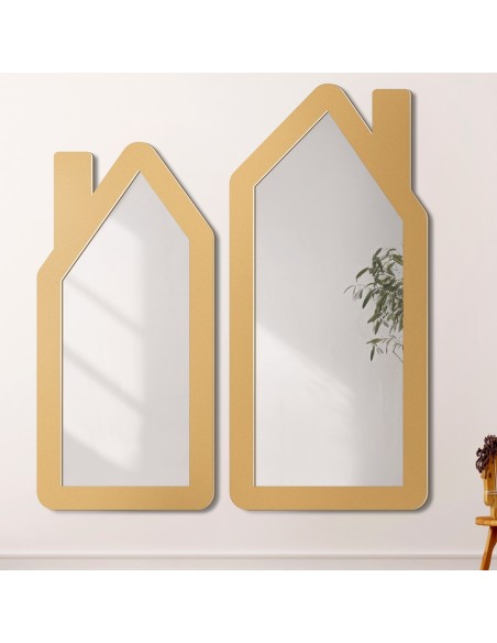 Dekorativní nástěnné zrcadlo pro děti v rámu z MDF - DOMY