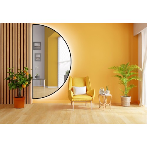 Zrcadlo půlkruhové v černém... 2