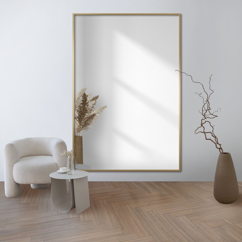 Obdélníkové zrcadlo v minimalistickém černém rámu - 1201 - barva rámu dle vašeho výběru