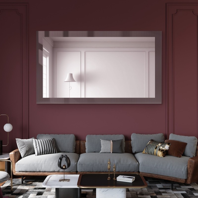 Dekorativní obdélníkové zrcadlo na ornamentálním skle Visiosun Classic - LUXORA CLARITY