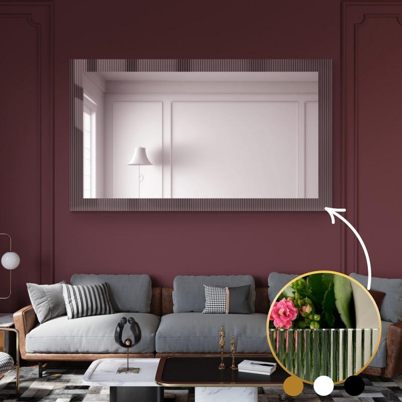 Dekorativní obdélníkové zrcadlo na ornamentálním skle Visiosun Classic - LUXORA CLARITY