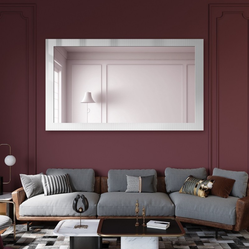 Dekorativní obdélníkové zrcadlo na ornamentálním skle Visiosun Classic - LUXORA CLARITY