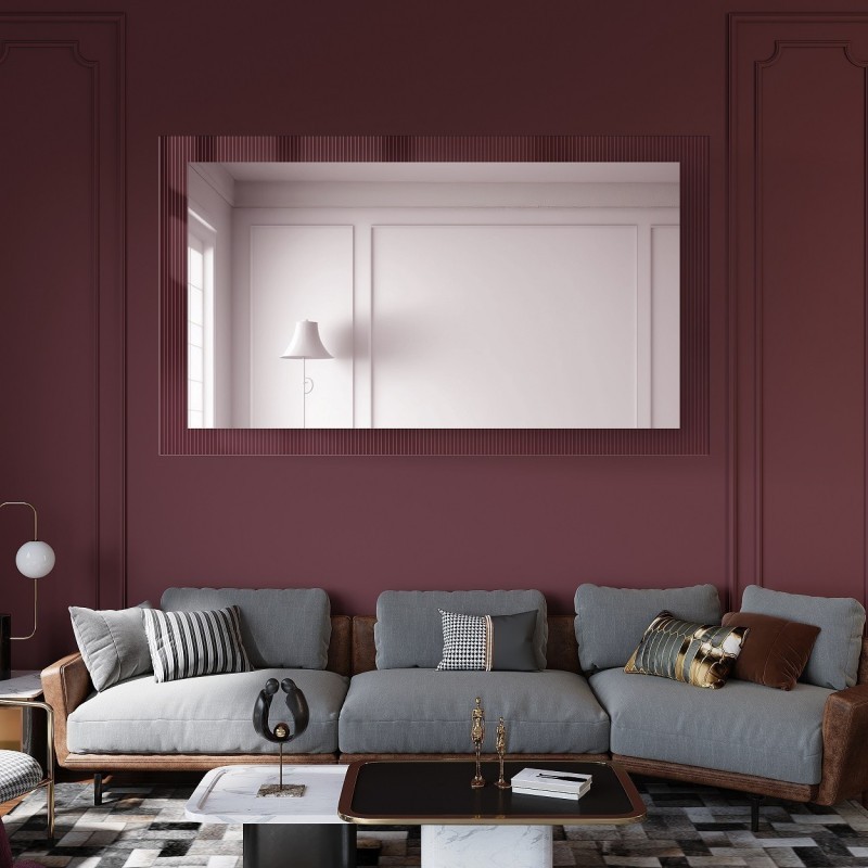 Dekorativní obdélníkové zrcadlo na ornamentálním skle Visiosun Classic - LUXORA CLARITY