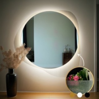 Zrcadlo na ornamentálním skle Estriado s osvětlením - LUXORA ELEGRA LED
