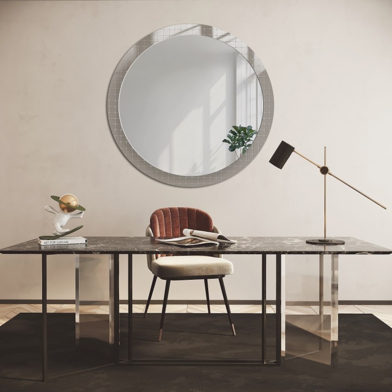 Dekorativní kulaté zrcadlo na ornamentálním skle Master Flex - LUXORA FROSTED