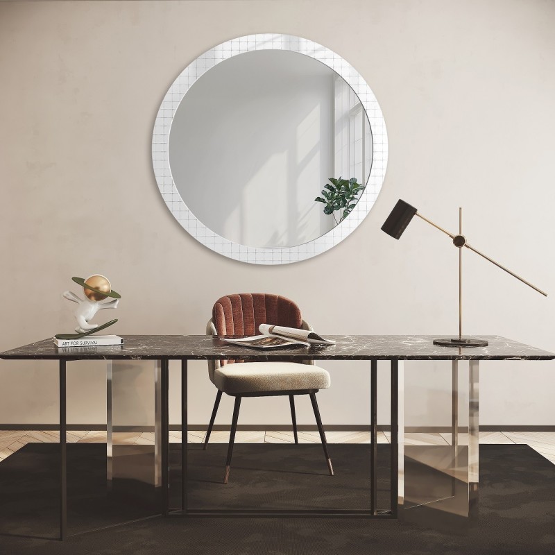 Dekorativní kulaté zrcadlo na ornamentálním skle Master Flex - LUXORA FROSTED