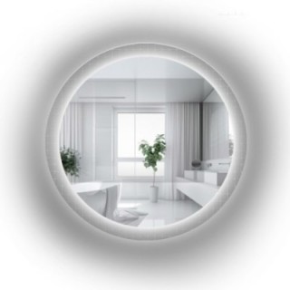 Kulaté zrcadlo na ornamentálním skle Master Flex s osvětlením - LUXORA FROSTED LED