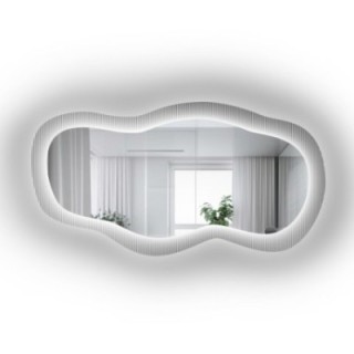 Zrcadlo na ornamentálním skle Estriado s osvětlením - LUXORA GLASORI LED