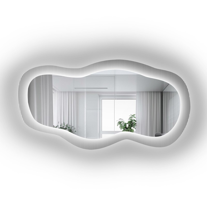 Zrcadlo na ornamentálním skle Estriado s osvětlením - LUXORA GLASORI LED