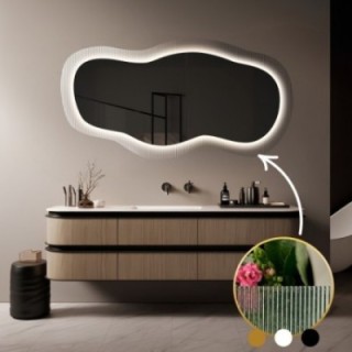 Zrcadlo na ornamentálním skle Estriado s osvětlením - LUXORA GLASORI LED