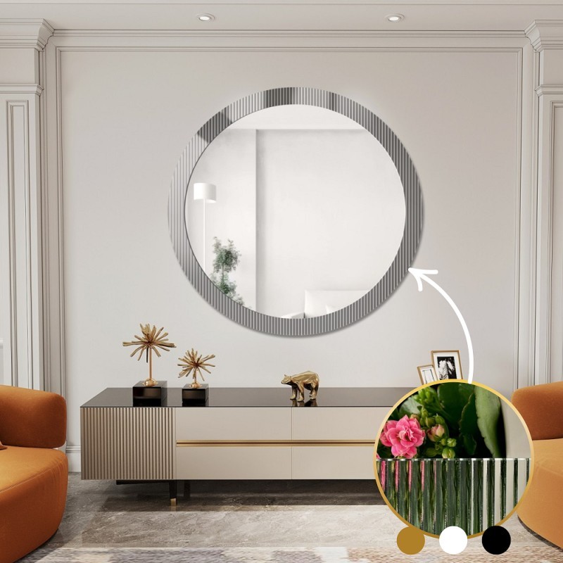 Dekorativní kulaté zrcadlo na ornamentálním skle Visiosun Classic - LUXORA GLIMMER