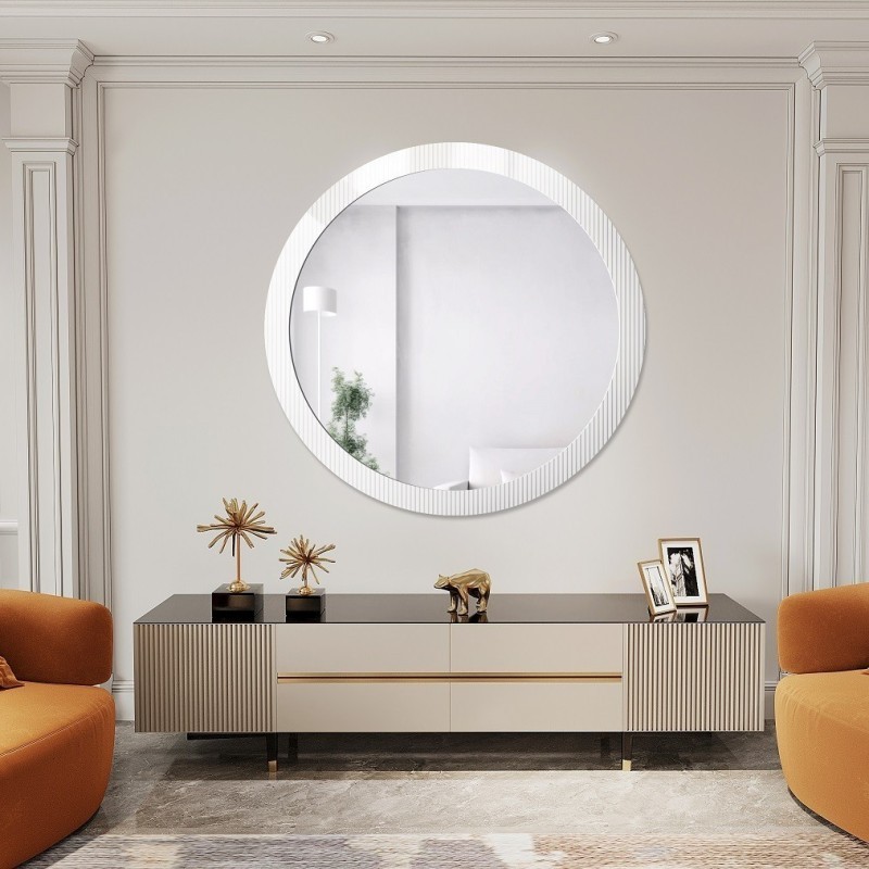 Dekorativní kulaté zrcadlo na ornamentálním skle Visiosun Classic - LUXORA GLIMMER