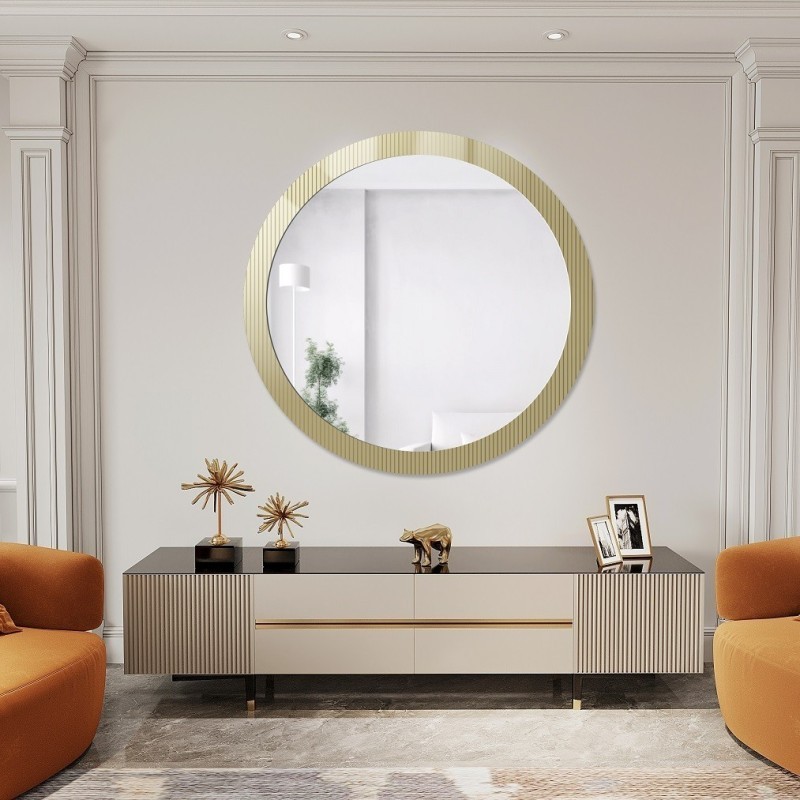 Dekorativní kulaté zrcadlo na ornamentálním skle Visiosun Classic - LUXORA GLIMMER