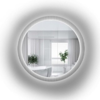 Kulaté zrcadlo na ornamentálním skle Visiosun Classic s osvětlením - LUXORA GLIMMER LED