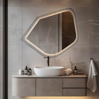 Zrcadlo na ornamentálním skle Master Flex s osvětlením - LUXORA PRISTAL LED
