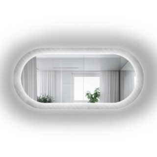 Oválné zrcadlo na ornamentálním skle Master Soft s osvětlením - LUXORA VESPER LED