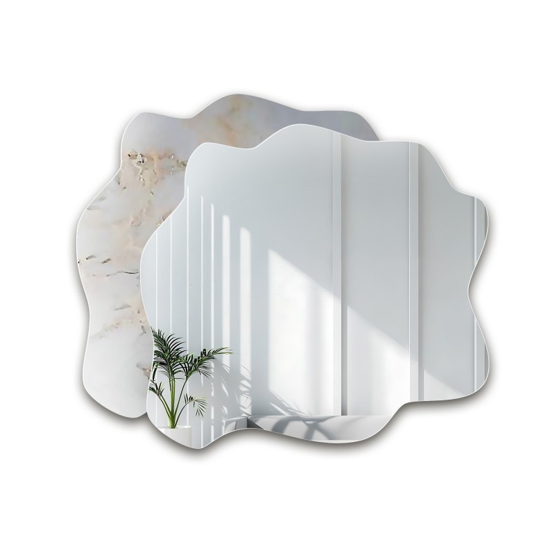 Nepravidelné zrcadlo na bílo-zlatém mramoru – MARBLE BIALORO