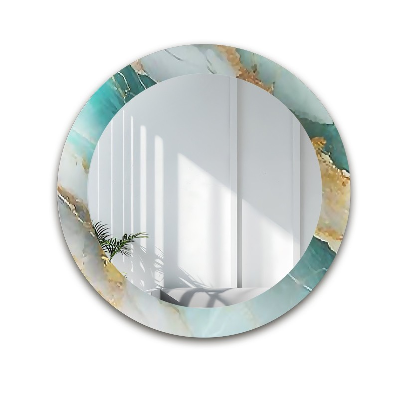 Kulaté zrcadlo na zeleném mramoru – MARBLE BOSCARO
