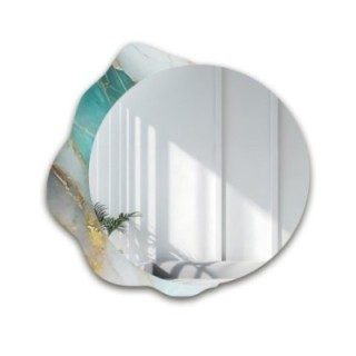 Kulaté zrcadlo na nepravidelném zeleném mramoru – MARBLE FERRO