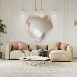 Nepravidelné zrcadlo na růžovém mramoru – MARBLE FIORATO