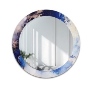 Kulaté zrcadlo na modrém mramoru – MARBLE IRIS