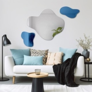 Nepravidelné modré zrcadlo – AQUA BLUE