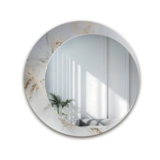 Kulaté zrcadlo na bílo-zlatém mramoru – MARBLE MARLUCE