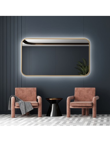 Zrcadlo v rámu MDF SLIM s podsvícením - GERDA LED