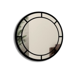 Kulaté půdní zrcadlo s mdf lištami - MONA